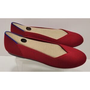 Rothy's Women 8.5 The Round Flat Red Knit Washable Slip On Knit Classic